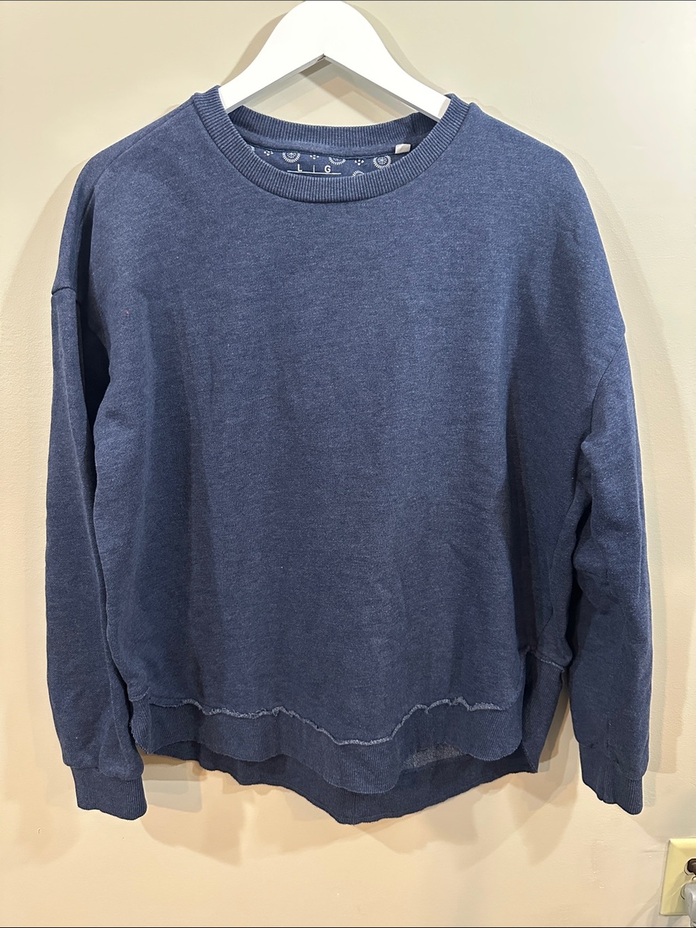 ROYCE Unisex Crewneck Sweatshirt - Navy Blue Heather, Size L